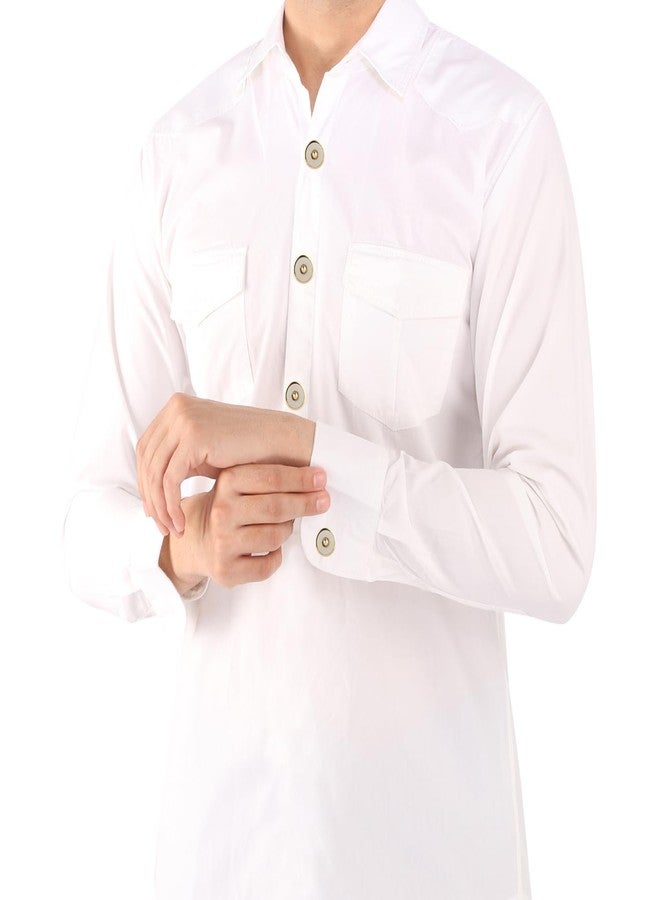 TRIPIN Brass White Golden Kurta Buttons - Elegant and Versatile Buttons for Men and Women's Ethnic Attire - Image 2